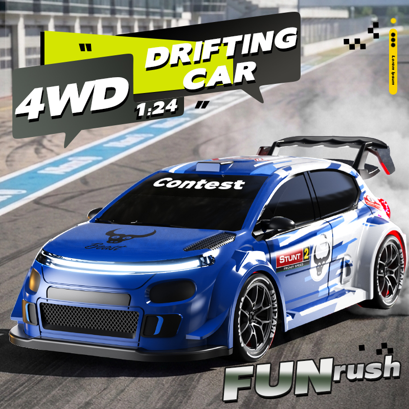 Rc Drift Car 1 24 Scale 4Wd - Радиоуправляемая дрифт-машина 4WD в масштабе 1:24,