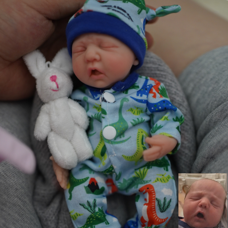 Reborn Baby Doll Silicone Realistic - 7-дюймовая микро-кукла Preemie, полностью силиконовая кукла-младенец,