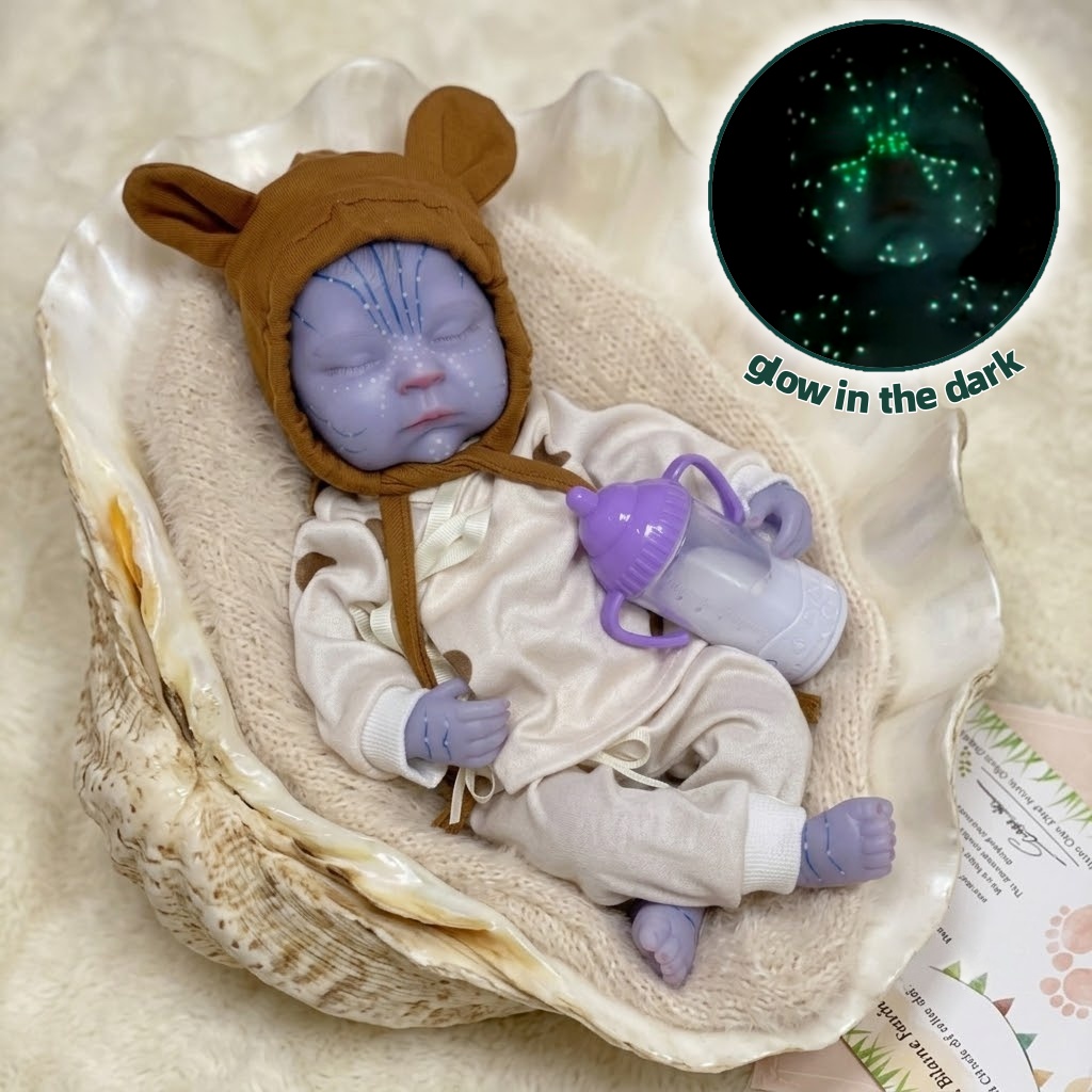 Reborn Baby Doll Silicone Realistic - 13-дюймовая кукла-реборн, светящаяся в темноте, с